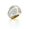 David Webb Rings*Scroll Ring, White Enamel