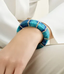 David Webb Bracelets*Segmented Fluted Azurmalachite Bracelet