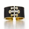 David Webb Bracelets*Shoelace Cuff, Black Enamel