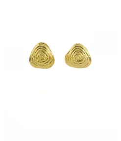 David Webb Earrings*Single Leaf Zen Earrings, Gold