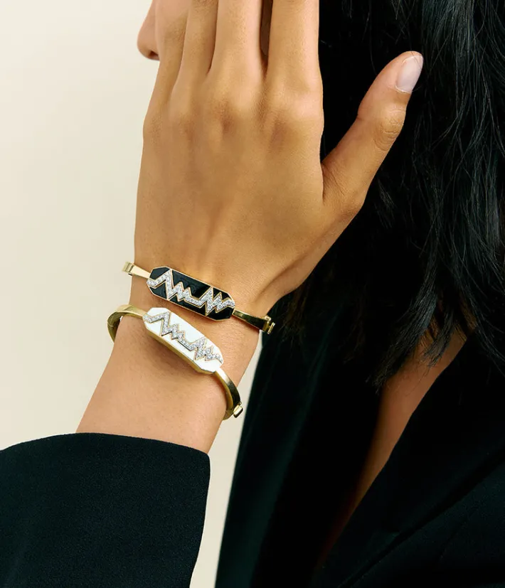 David Webb Bracelets*Skip Bracelet, White Enamel