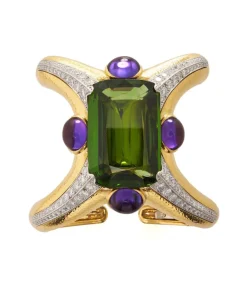 David Webb Bracelets*Sleeve Cuff, Peridot, Amethyst