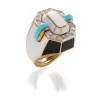 David Webb Rings*Small Facet Ring, Turquoise