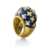 David Webb Rings*Star Ring, Blue Enamel