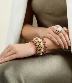 David Webb Rings*Streamline Ring, Turquoise, Carnelian, Diamonds