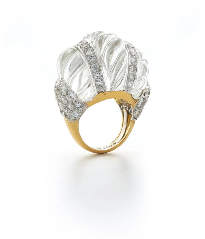 David Webb Rings*Swizzle Ring, Rock Crystal