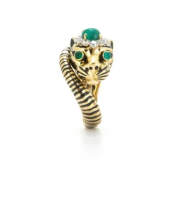 David Webb Rings*Tiger Ring, Emerald Eyes