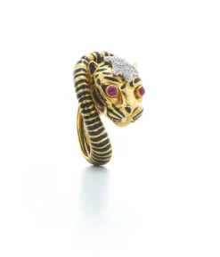 David Webb Rings*Tiger Ring, Ruby Eyes