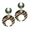 David Webb Earrings*Tiger Stripe Crescent Earring