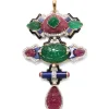 David Webb Pendants*Totem Pendant, Ruby, Emerald, Lapis Lazuli