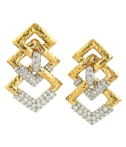 David Webb Earrings*Triple Link Earrings