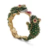 David Webb Bracelets*Twin Frog Bracelet, Green Enamel, Ruby