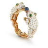 David Webb Bracelets*Twin Frog Bracelet, White Enamel, Sapphire