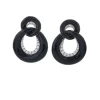 David Webb Earrings*Twisted Hoop Earrings, Black Enamel