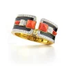 David Webb Bracelets*Two Stone Bastille Cuff, Coral