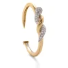 David Webb Bracelets*Two Tone, Diamond Twisted Nail Cuff, Polished