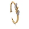 David Webb Bracelets*Two Tone, Diamond Twisted Nail Cuff, Hammered