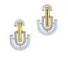 David Webb Earrings*Unity Earrings, White Enamel