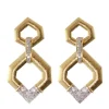 David Webb Earrings*V Inset Hexagonal Doorknocker Earrings