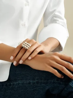 David Webb Rings*Wave Ring, White Enamel