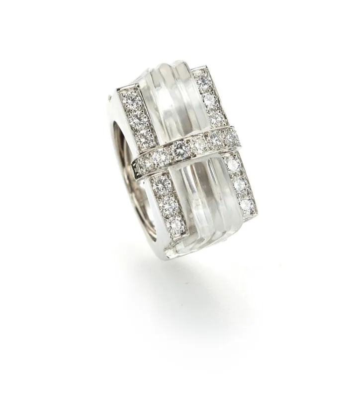 David Webb Rings*White Tuxedo Ring