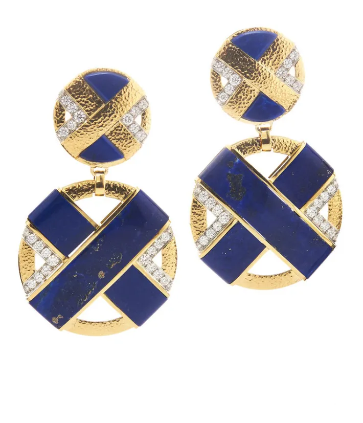 David Webb Earrings*XO Earrings, Lapis Lazuli