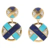 David Webb Earrings*XO Earrings, Lapis Lazuli, Turquoise