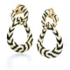 David Webb Earrings*Zebra Stripe Double Hoop Earrings