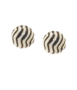 David Webb Earrings*Zebra Stud Earrings